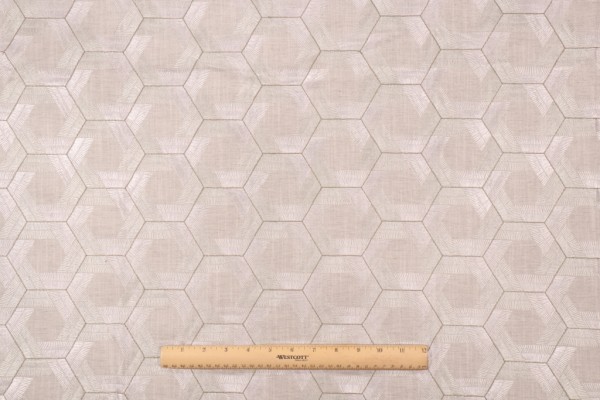 Valiant Fabrics Colony Embroidered Drapery Fabric in Platinum