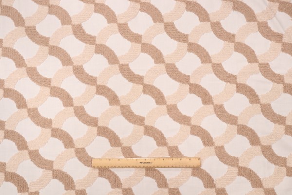 Valiant Fabrics Nash Embroidered Drapery Fabric in Natural