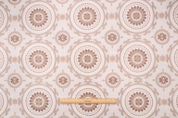 Valiant Fabrics Zanzibar Embroidered Drapery Fabric in Natural