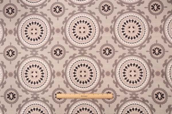 Valiant Fabrics Zanzibar Embroidered Drapery Fabric in Nimbus