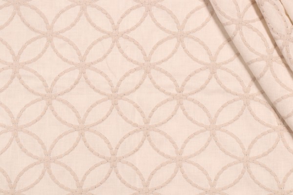 Valiant Fabrics Cycle Embroidered Drapery Fabric in Fawn