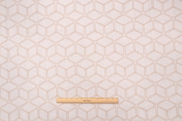 Valiant Fabrics Optic Embroidered Drapery Fabric in Natural
