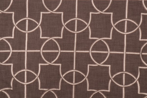 Valiant Fabrics Julian Embroidered Drapery Fabric in Graphite