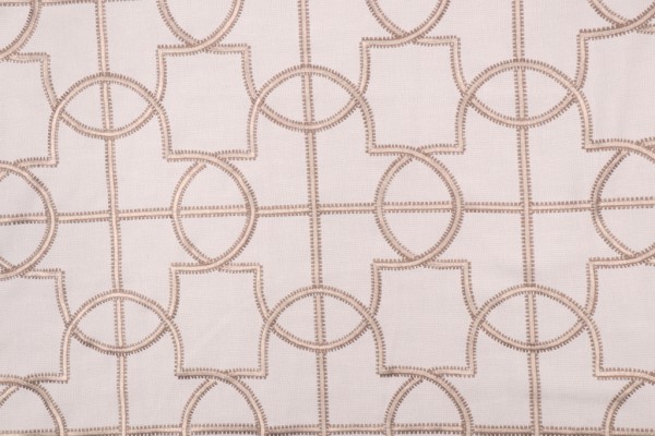 Valiant Fabrics Julian Embroidered Drapery Fabric in Platinum