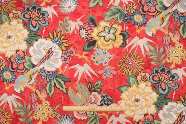 P Kaufmann Dailiang Printed Cotton Drapery Fabric in Peony