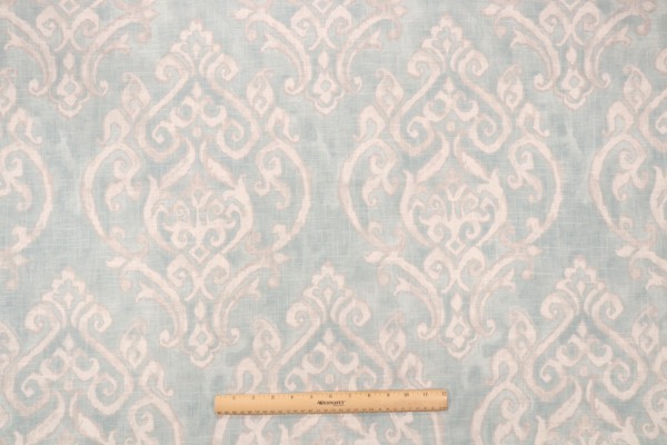 Covington Natalia Printed Linen Blend Drapery Fabric in 592-Spa
