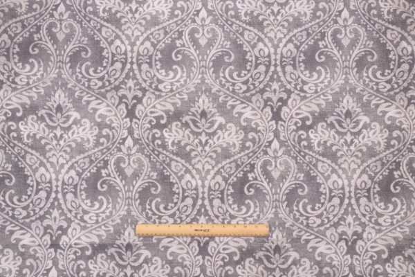 Covington Toulouse Printed Cotton Drapery Fabric in 999-Slate