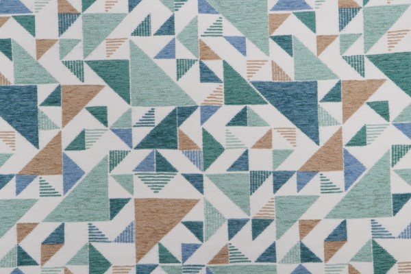 Golding Isosceles Woven Chenille Upholstery Fabric in Cyan