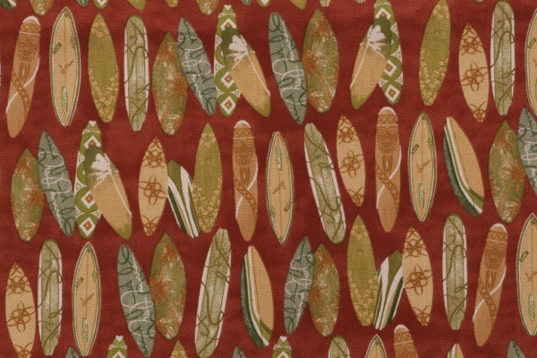 Click for 1.88 Yards Robert Allen Hang Ten Printed Cotton Drapery Fabric in Lacquer Robert Allen Hang Ten Printed Cotton Drapery Fabric in Lacquer