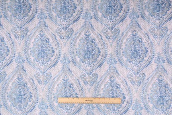 Mill Creek Copperidge Printed Cotton Drapery Fabric in Aquamarine