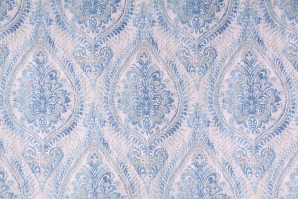 Mill Creek Copperidge Printed Cotton Drapery Fabric in Aquamarine