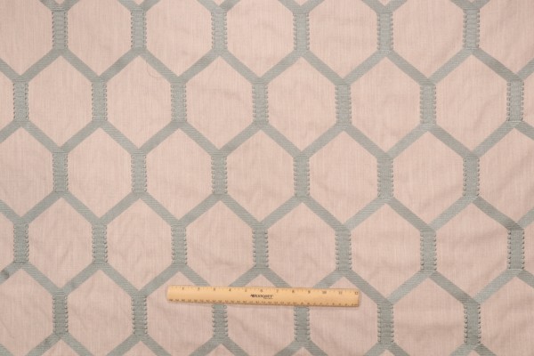 P Kaufmann Trapeze Embroidered Drapery Fabric in Lichen