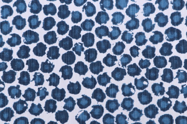 Premier Prints Freedom-White Slub Linen Printed Drapery Fabric in Prussian Blue