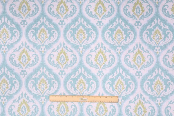 Click for 1 Yards Mill Creek Raymond Waites Rubina Printed Cotton Drapery Fabric in Lagoon Mill Creek Raymond Waites Rubina Printed Cotton Drapery Fabric in Lagoon