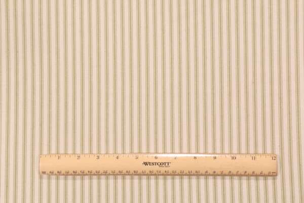 Waverly Classic Ticking Woven Cotton Drapery Fabric in Sage