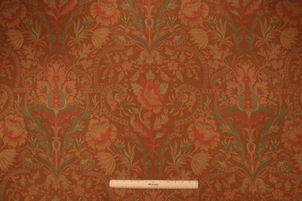 Thibaut Morton Damask F96326 Printed Cotton Blend Drapery Fabric in Camel