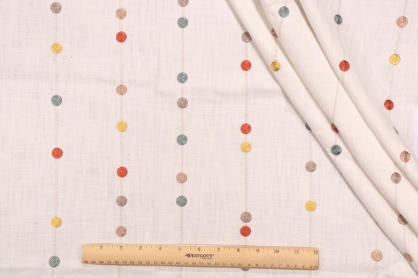 TFA Friendly Colors Embroidered Decorator Fabric in Multi