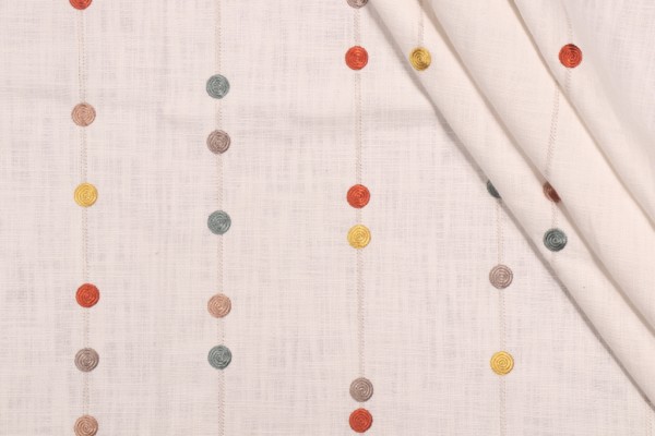 TFA Friendly Colors Embroidered Decorator Fabric in Multi
