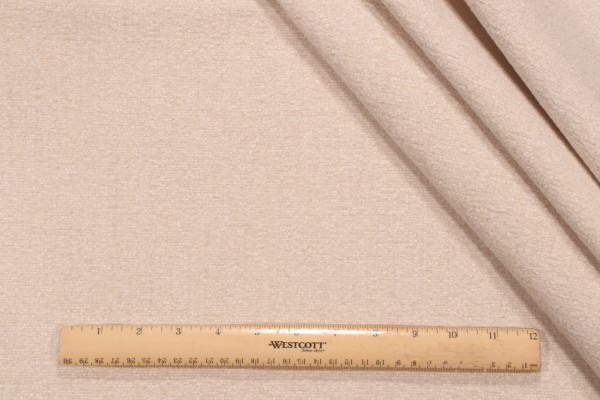 Crypton Textured Woven High Performance Chenille Upholstery Fabric in Ivory
