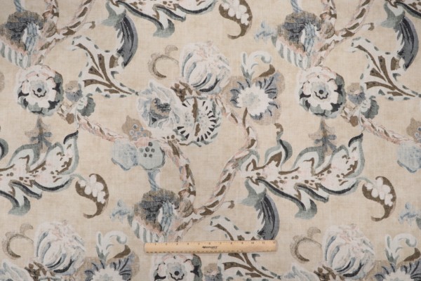 Kaufmann Gossamer Trail Printed Cotton Drapery Fabric in Mushroom