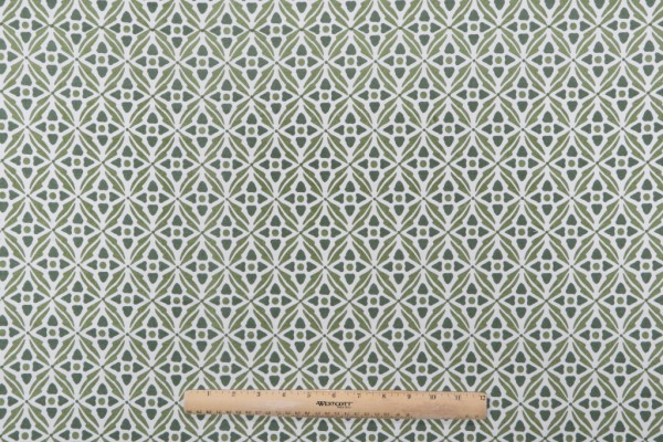 Trellis Printed Drapery Fabric in Moss