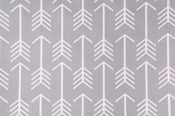 Premier Prints Arrow Printed Cotton Drapery Fabric in Cool Grey