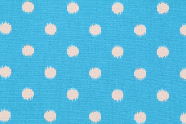Duralee 42381 Printed Polka Dot Cotton Drapery Fabric in 11-Turquoise