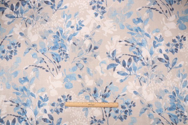 PK Lifestyles Willow Wood Printed Chenille Upholstery Fabric in Luna