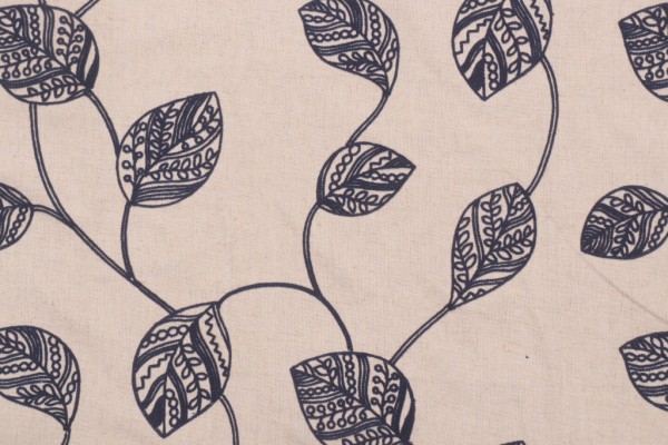 Valiant Fabrics Cassie Embroidered Drapery Fabric in Nautic