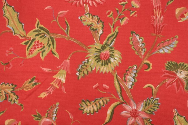 Thibaut Georgetown F96138 Printed Cotton Drapery Fabric in Red