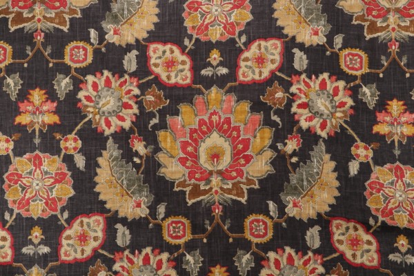 Covington Global Views Printed Linen Blend Drapery Fabric in Cindersmoke