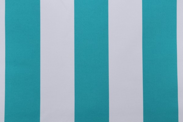 Terrasol - Awning Stripe Printed Polyester Outdoor Fabric in Teal