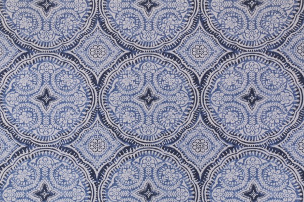 Richloom Besetta Printed Polyester Outdoor Fabric in Navy