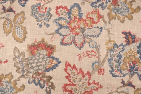 Kaufmann Renato Printed Linen Blend Drapery Fabric in Linen