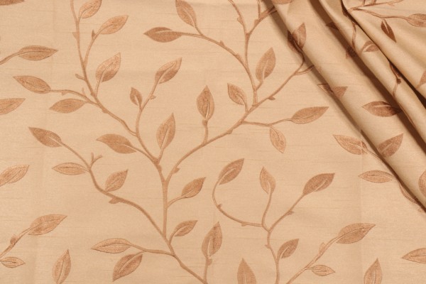 Valiant Fabrics Capri Embroidered Drapery Fabric in Wheat