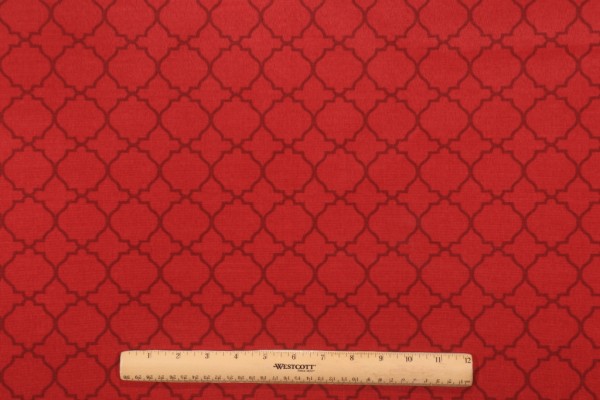 Click for 3.75 Yards Bryant Scroll Geo Printed Polyester Outdoor Fabric in Cherry Bryant Scroll Geo Printed Polyester Outdoor Fabric in Cherry