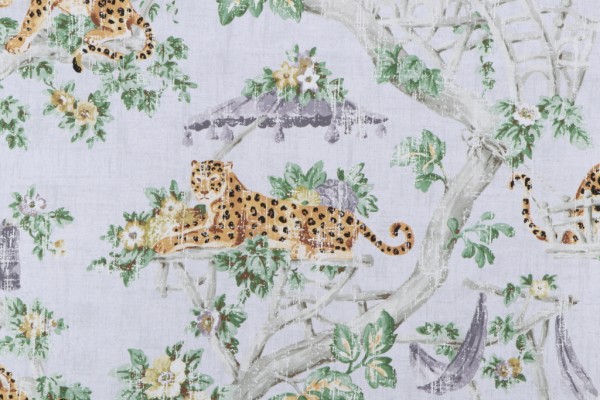 Kaufmann Lazy Days Printed Cotton Twill Drapery Fabric in Clay