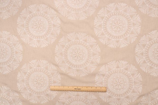 Richloom Saskia Embroidered Drapery Fabric in Sand
