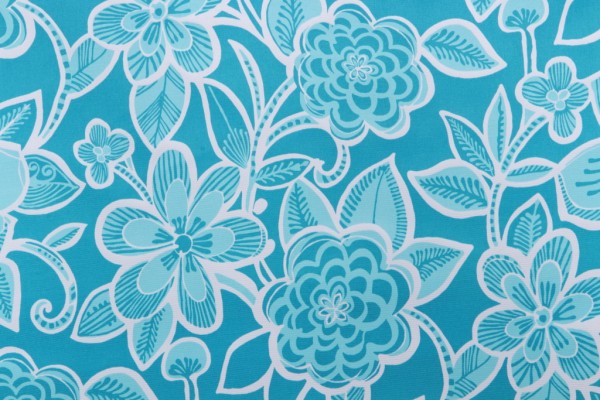 Richloom Halsey Printed Polyester Outdoor Fabric in Seaglass
