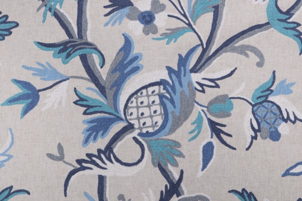 P Kaufmann Highfield Printed Drapery Fabric in Midnight Blue
