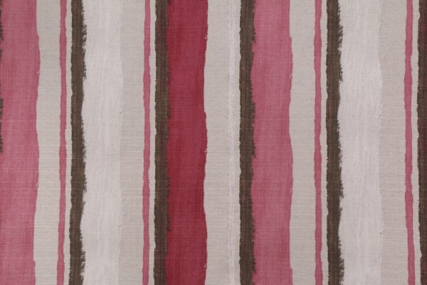 Vilber Stripe Spanish Printed Drapery Fabric in Rose