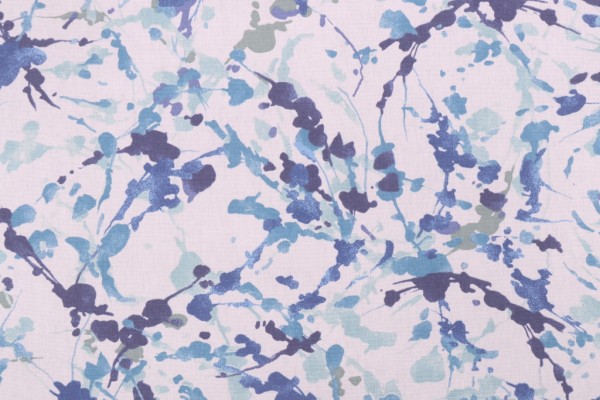 Mill Creek Folette Printed Cotton Drapery Fabric in Bluebird
