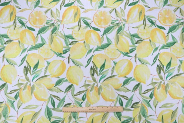 Covington Lemoncello Printed Polyester Decorator Fabric in Yellow
