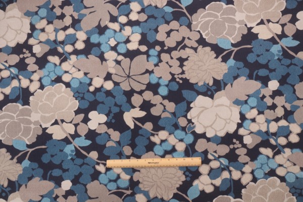 Novogratz Blossom Printed Polyester Outdoor Fabric in Navy