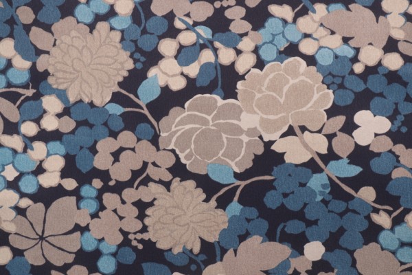 Novogratz Blossom Printed Polyester Outdoor Fabric in Navy