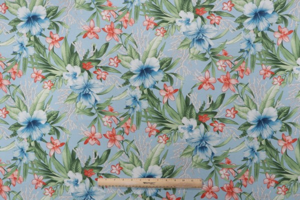 Tommy Bahama Fleur Le Mar Printed Polyester Outdoor Fabric in Horizon