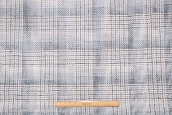 Kaufmann Checked Out Woven Upholstery Fabric in Blue Smoke