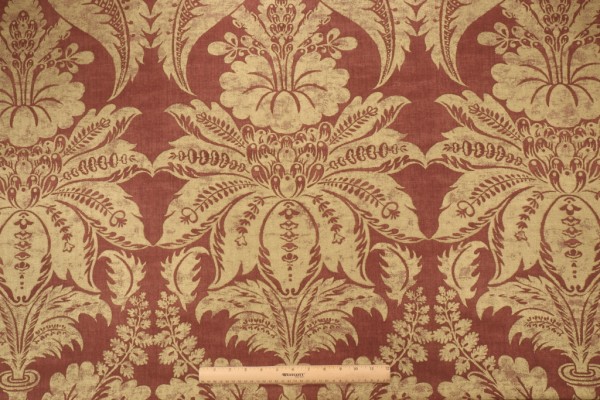 Thibaut AF10010 Printed Linen Drapery Fabric in Tan