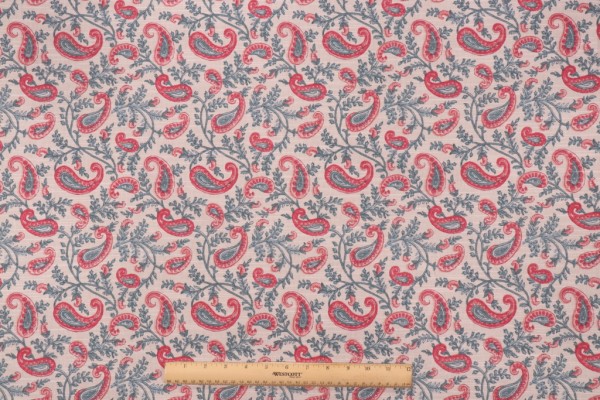 Waverly Token Printed Cotton Drapery Fabric in Jewel