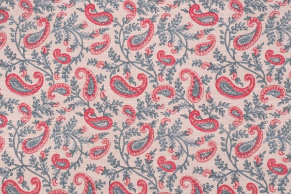 Waverly Token Printed Cotton Drapery Fabric in Jewel
